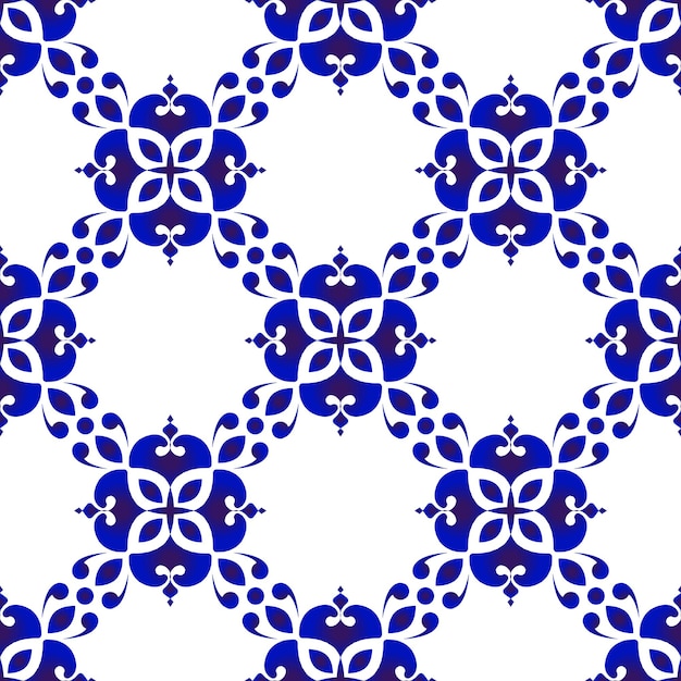 Plik wektorowy Śliczny kwiatowy niebieski wzór