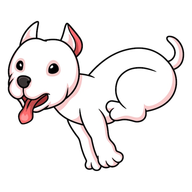 Śliczny pies dogo argentino kreskówka działa