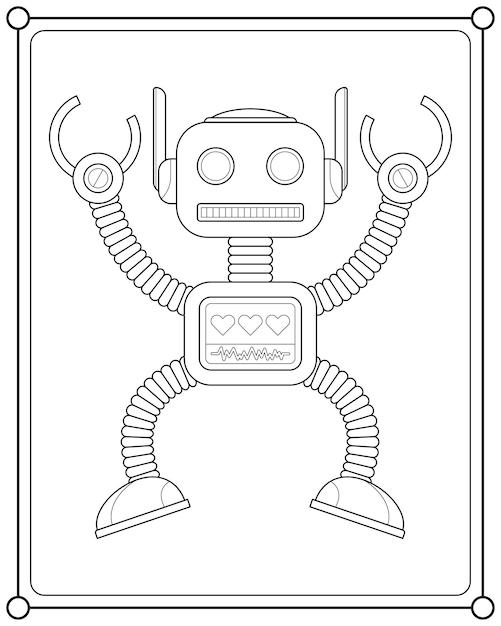 Plik wektorowy Śliczny robot nadaje się do kolorowania ilustracji wektorowych dla dzieci