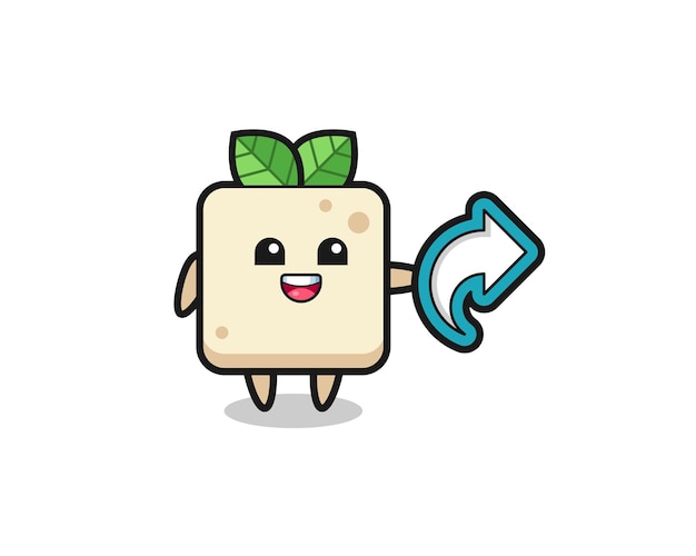 Plik wektorowy Śliczny tofu przytrzymaj symbol udostępniania mediów społecznościowych, ładny styl dla t shirt, naklejki, elementu logo