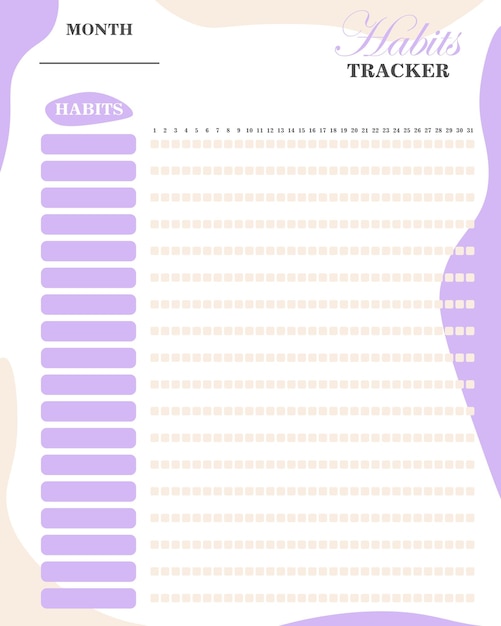 Śliczny tracker nawyków