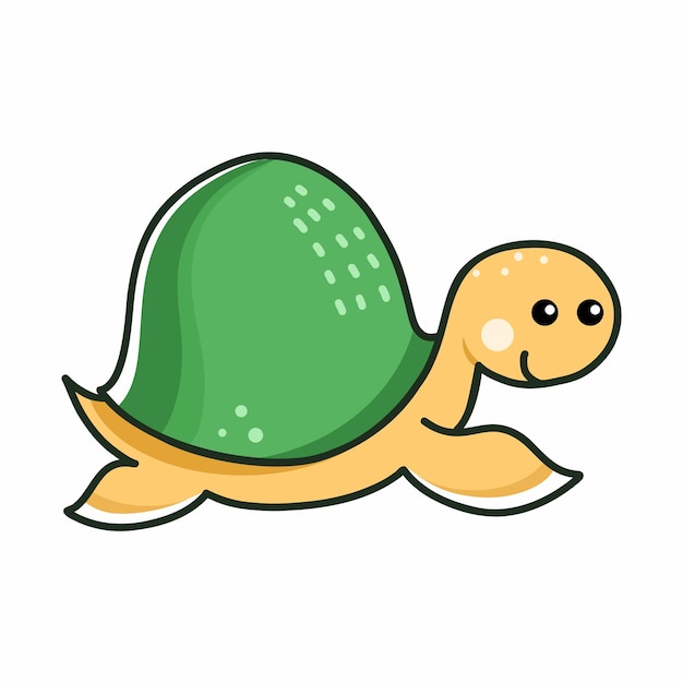 Śliczny żółw Morski Postać Z Kreskówki Ilustracja Dla Dzieci Ręcznie Rysowane Naklejki