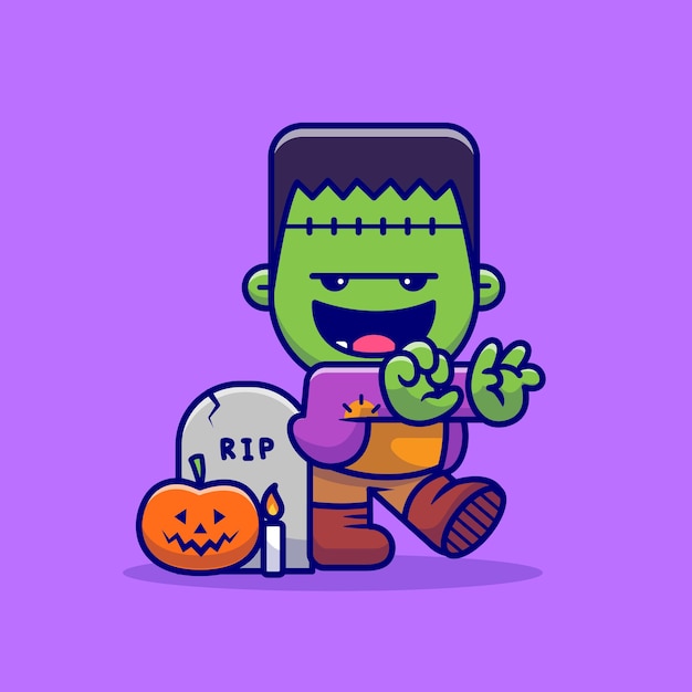 Śliczny Zombie Frankenstein Walking