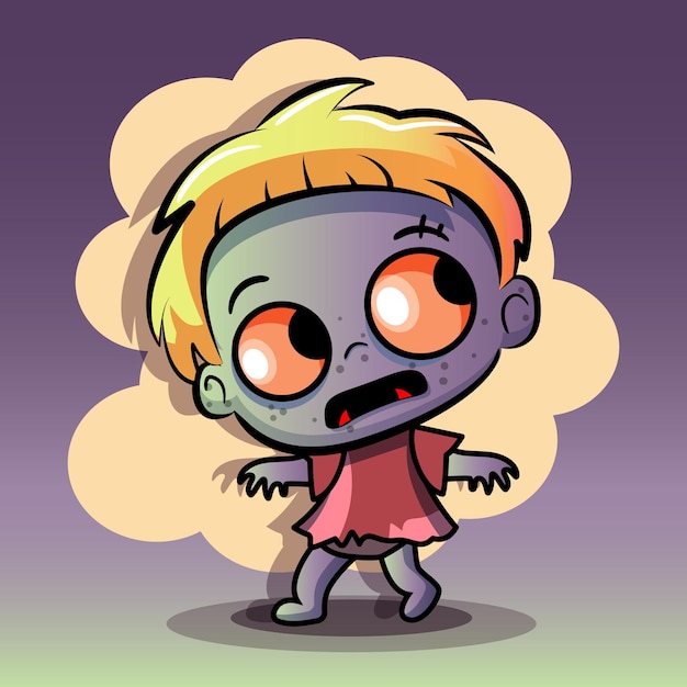 Śliczny zombie halloween charakter Wektor