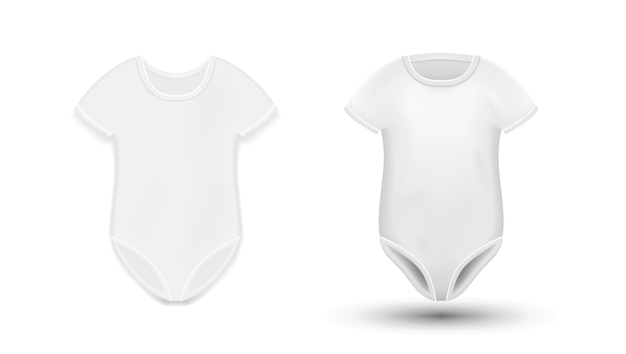 Plik wektorowy slim i 3d white half sleeve baby bodysuit mockup