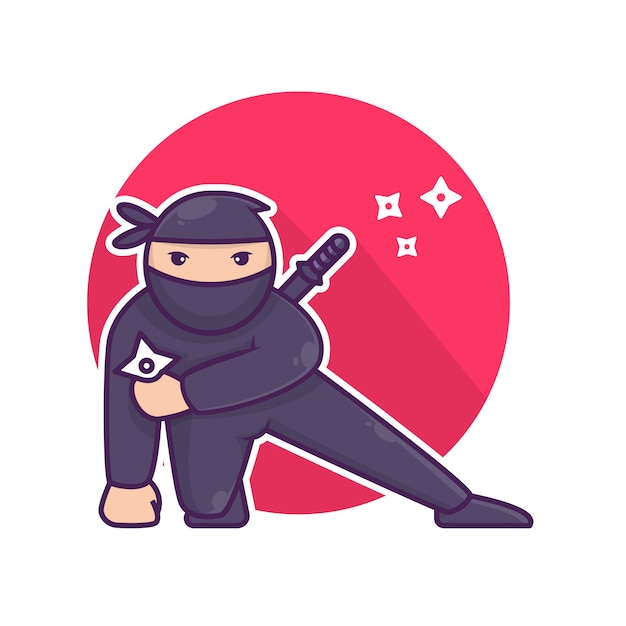 Słodka Ilustracja Ninja