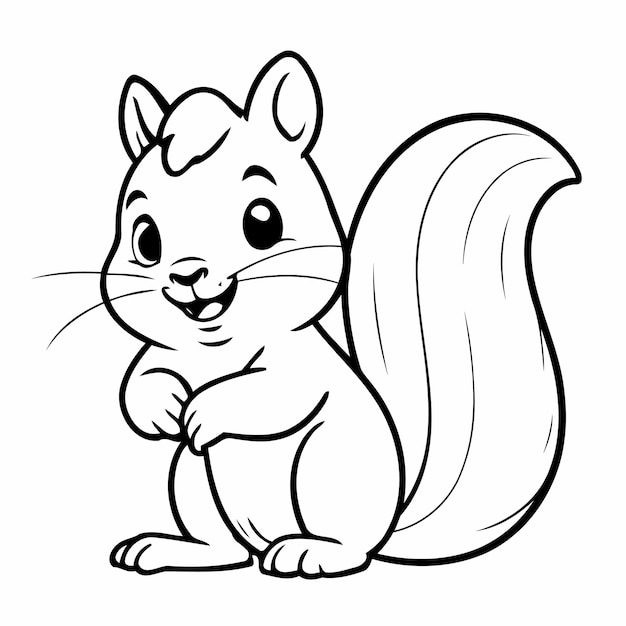 Plik wektorowy słodka ilustracja wektorowa doodle wiewiórki dla małych dzieci