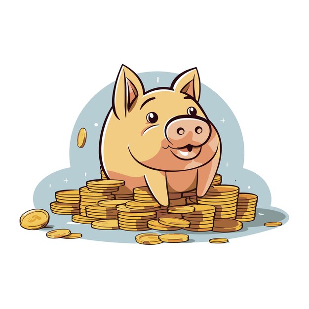 Plik wektorowy słodka ilustracja wektorowa świnki