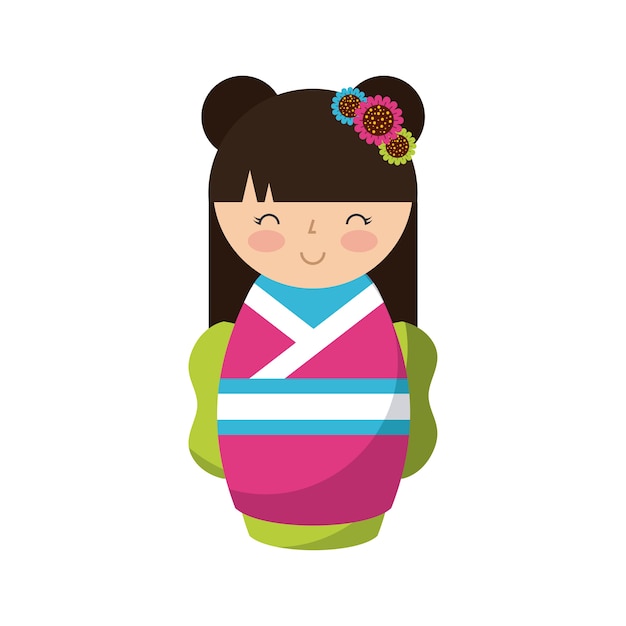 słodka Japonka w kimono