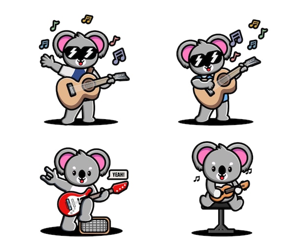 Słodka Koala Gra Na Gitarze