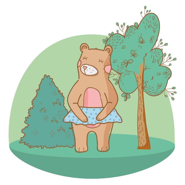 Plik wektorowy słodka kreskówka niedźwiedź