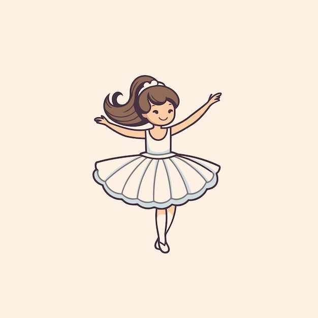 Plik wektorowy słodka mała balerina w białym tutu ilustracja wektorowa