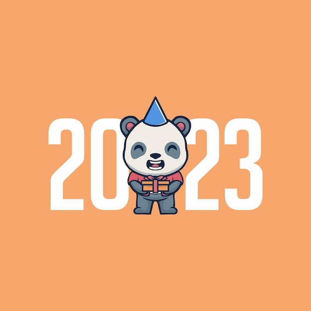 SŁODKA PANDA NOWY ROK WEKTOR