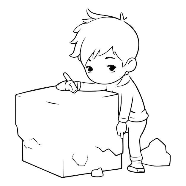 Plik wektorowy słodki chłopiec bawiący się kostką lodu kreskówka ilustracja wektorowa projekt graficzny