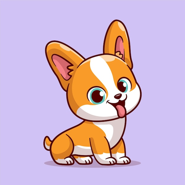 Słodki Corgi Ilustracja zwierzę zwierzę kot słodki zwierzę ilustracja wolny wektor