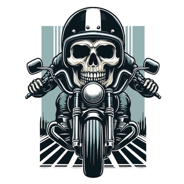 Słodki czaszka motocykl wektor sztuki ilustracji wektor na białym tle