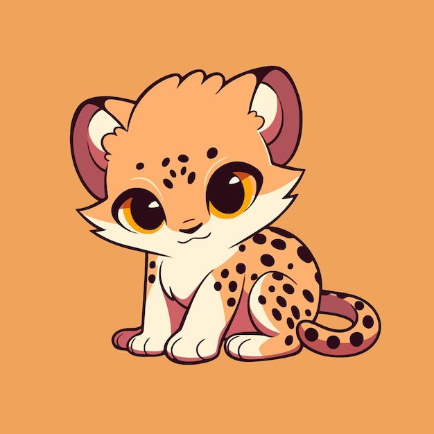 Słodki dziecięcy gepard z kreskówek