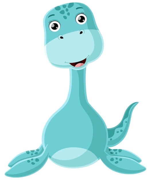 Słodki dziecięcy plesiosaurus dinozaur kreskówki