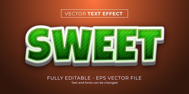Plik wektorowy słodki efekt tekstu w stylu tekstu 3d