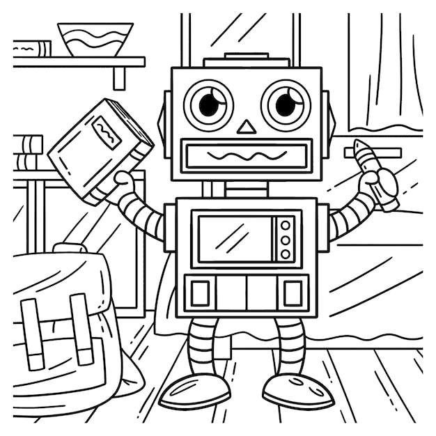 Słodki I Zabawny Kolorystyka Robota Z Książką I Ołówkiem Zapewnia Godziny Zabaw Kolorowania Dla Dzieci Kolorystyka Tej Strony Jest Bardzo łatwa Nadaje Się Dla Małych Dzieci I Małych Dzieci