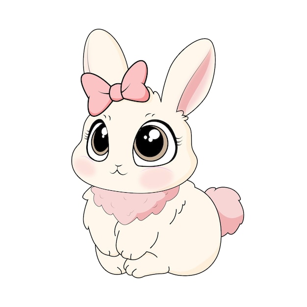 Słodki Kawaii Bunny Wektor Art