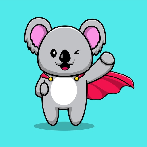 Słodki Koala Bohater Kreskówka Wektor Ikona Ilustracja