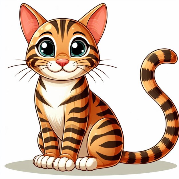 Słodki Kot Bengalski Ilustracja Wektorowa Z Kreskówek