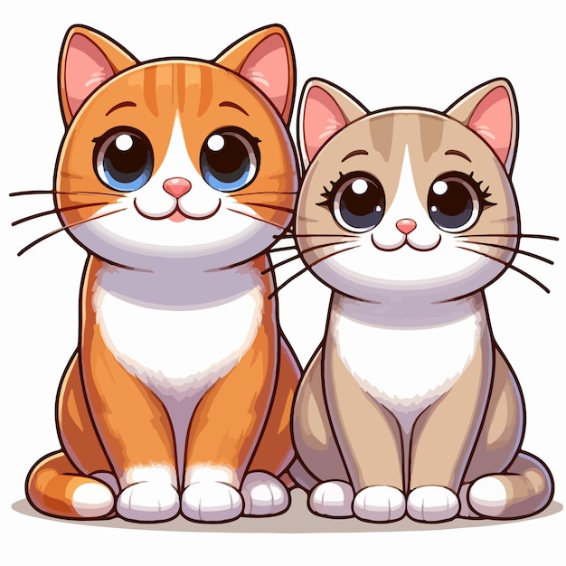 Słodki Kot Clip Art Ilustracja Wektorowa Słodkiego Kociaka W Stylu Kreskówki