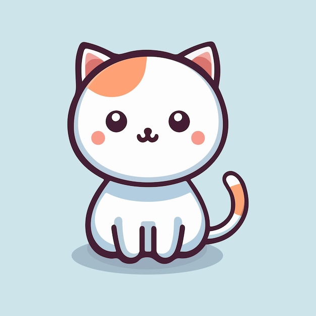 Słodki kot kawaii zwierzęca ilustracja wektorowa
