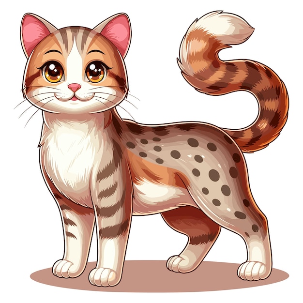 Plik wektorowy słodki kot wektorowy styl ilustracji kartonowej