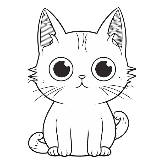 Plik wektorowy słodki kot z kreskówek książka do malowania dla dzieci