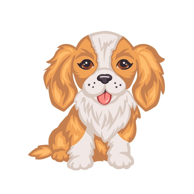 Słodki król Charles Spaniel pies ilustracja wektorowa