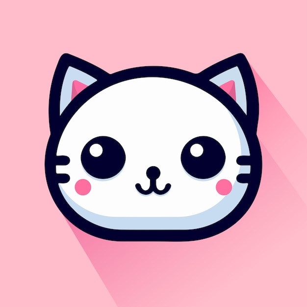 Plik wektorowy słodki minimalistyczny projekt logo kota z głową ilustracja wektorowa
