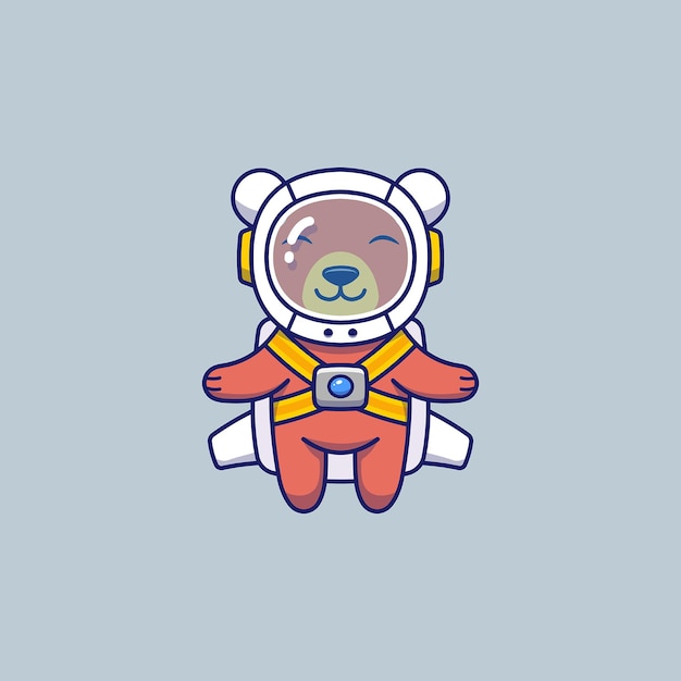 Słodki miś w kostiumie astronauty