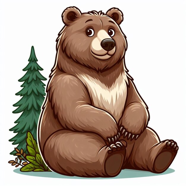Plik wektorowy słodki niedźwiedź wektorowy ilustracja z kreskówek