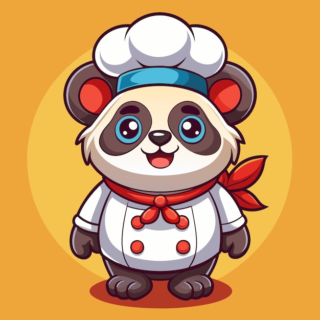 Słodki panda szef kuchni, postać z kreskówek