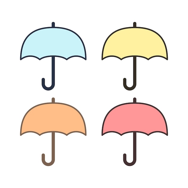 Słodki parasol w wielu kolorach
