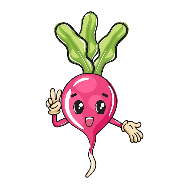 Plik wektorowy słodki projekt kreskówki szczęśliwych warzyw buraczanych dla dzieci