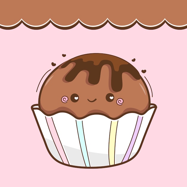Słodki projekt logo cupcake Vector