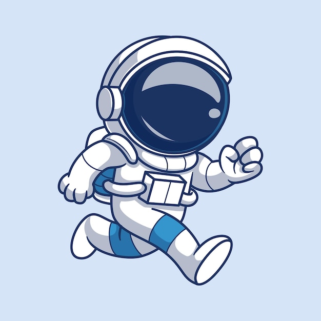 Słodki rysunek astronauta biegającego