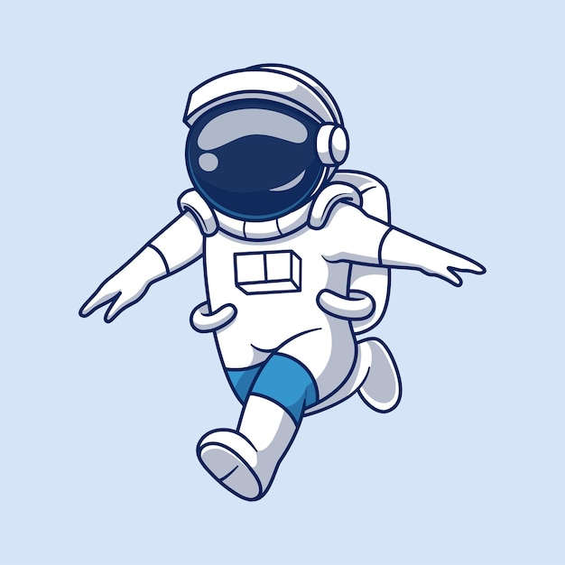 Słodki rysunek astronauta biegającego