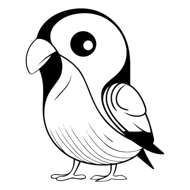 Słodki Rysunek Ptaka Tukana Ilustracja Wektorowa Izolowana Na Białym Tle