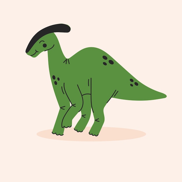 Plik wektorowy słodki rysunkowy dinozaur dino parasaurolophus prosta ilustracja wektorowa wyizolowana na białym tle