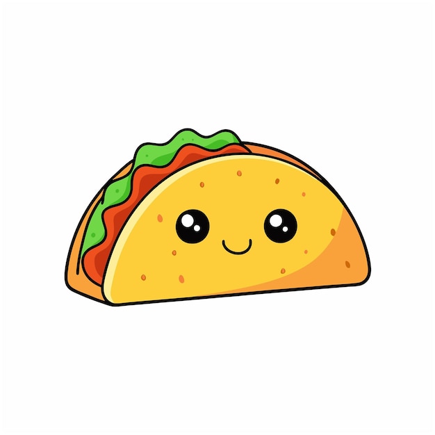 Słodki styl kreskówki Szczęśliwa maskotka Taco z słodkimi oczami i ekspresyjnymi ustami