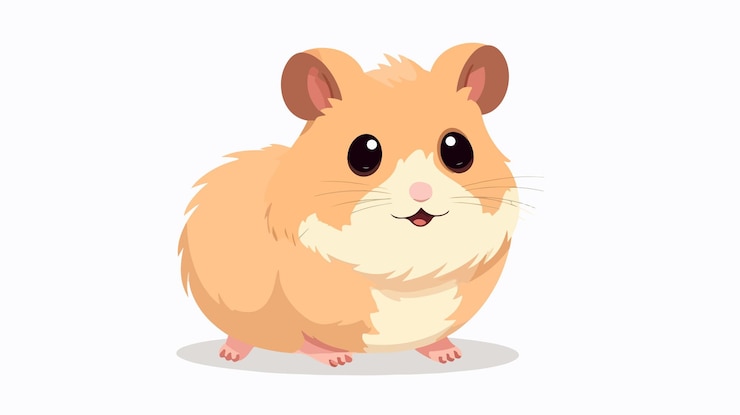 Wektor słodki tłusty chomik clipart płaski wektor izolowany na białym tle