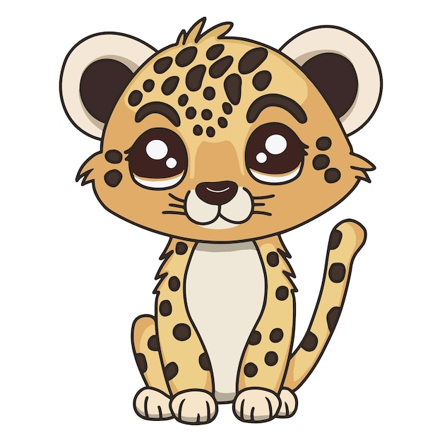 Słodki tygrys dzikie safari afrykańskie zwierzęta dla dzieci dzieci clipart ilustracja wektorowa