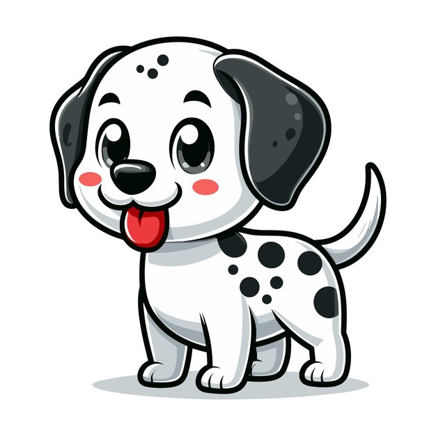 Plik wektorowy słodki, uroczy dalmacki pies, postać z kreskówek, ilustracja wektorowa, zabawne zwierzę domowe, szczenię dalmackie