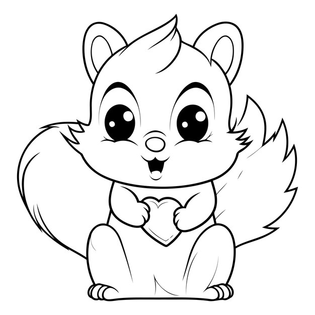 Plik wektorowy słodki wiewiórka maskotka animowana ilustracja wektorowa postaci izolowana na białym tle