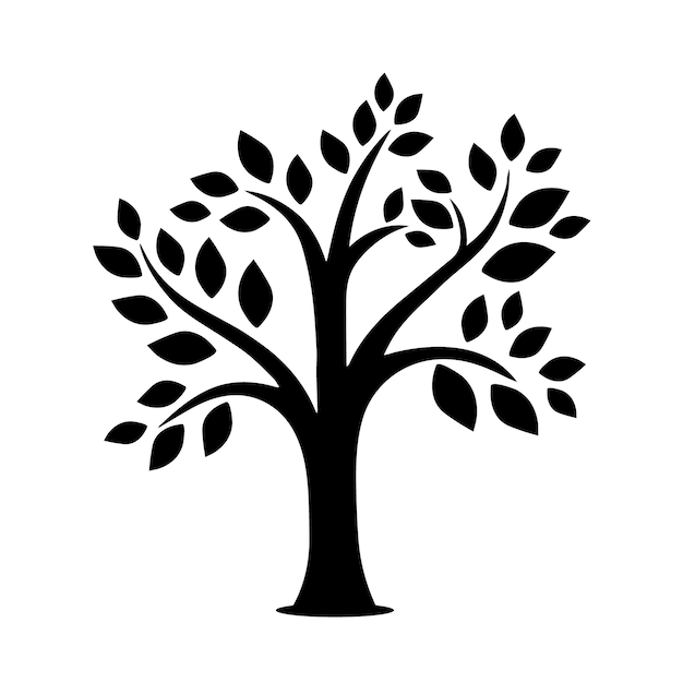 Plik wektorowy słodkie drzewo czarne drzewo życia ikona drzewa logo.