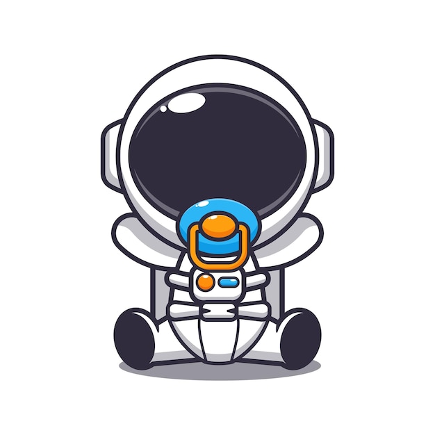 Słodkie dziecko astronauta kreskówka wektor ilustracja.